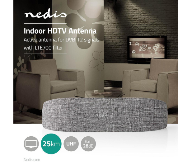 NEDIS ANTENA WEWNĘTRZNA NEDIS Active for DVB-T2 singals gray # - 1463451 - zdjęcie 7